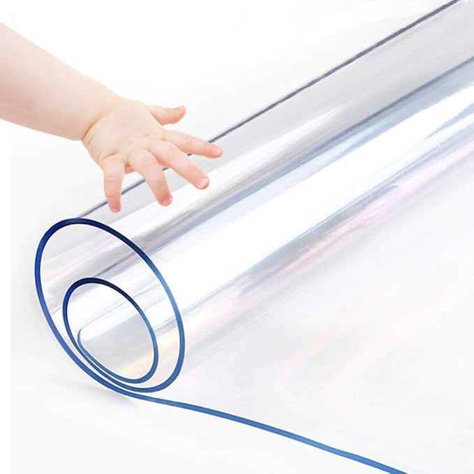 42 x 42 Inch Crystal Clear Table Pad Waterproof Table Protector Vinyl Plastic Square Tablecloth Cover PVC Coffee Dining Tabletop Desk Mat Wooden Glass Marble Furniture Protection Wipeable Waterproof