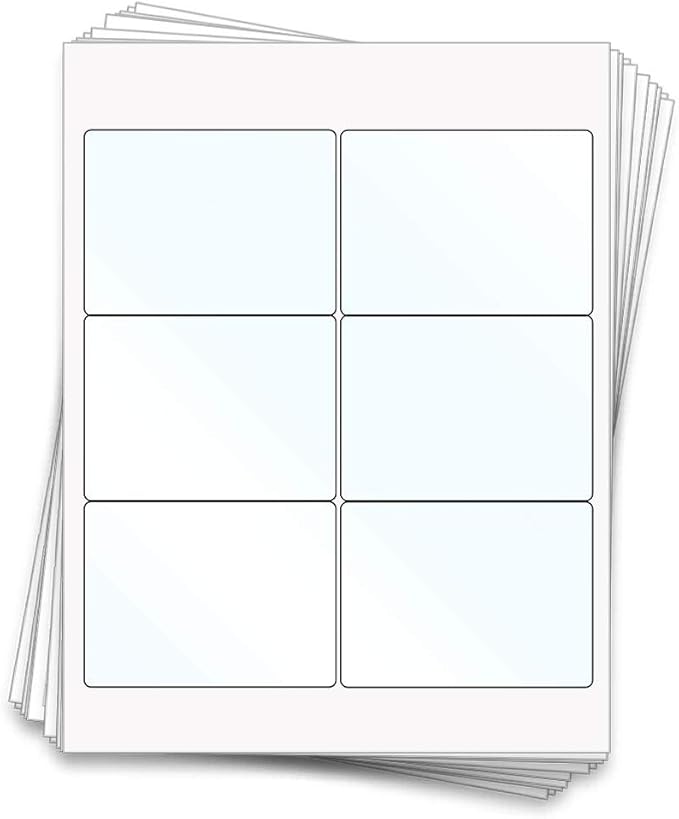 Dashleigh Clear Beer Bottle Labels Waterproof, 60 Blank Printable Vinyl Stickers 4x3 Inch for 12oz Bottles - Homebrew Label Sheets for Inkjet, Craft Beer, Home Brewing Supplies, Father's Day