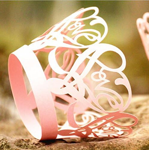 Joinwin Newly Design 48pcs Pink Laser Cut Cupcake Wrappers Wraps Wedding Supplies Accessories Laser Cut Cupcake Wrappers Christmas