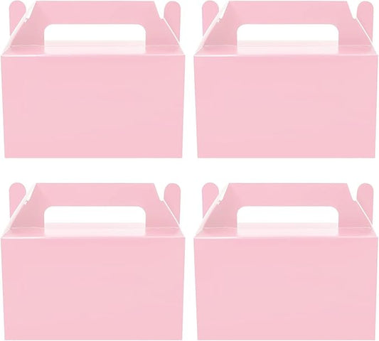 Oletx 50Pcs Pink Gable Boxes, 5.9'' Small Party Favor Treat Box, Goodie Box, Candy Box for Valentine's Day, Birthday, Baby Shower, Classroom Activity and Any Fun Occasion