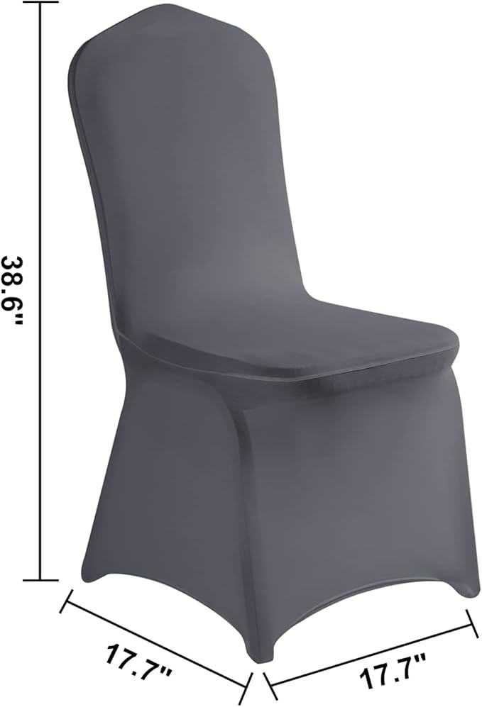 LZY 20pcs Spandex Chair Cover Stretch Slipcovers for Wedding Party, Dining Banquet Chair Decoration Covers (Gray, 20)