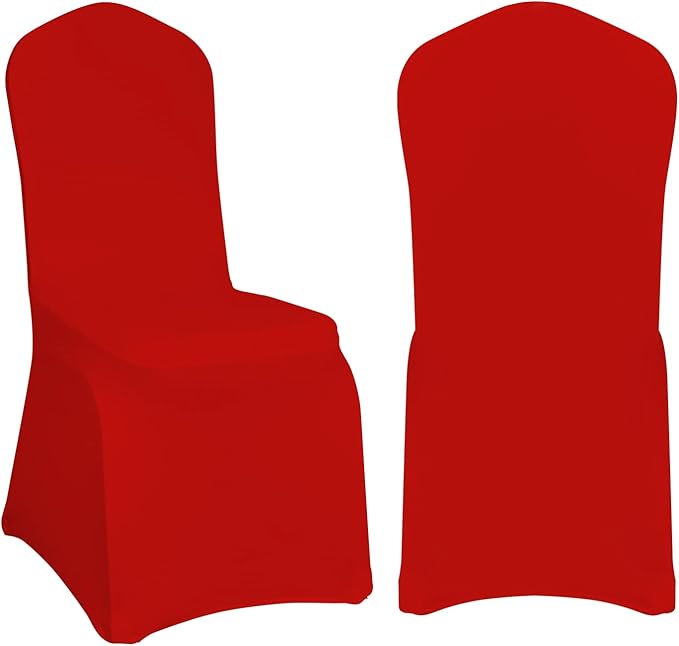 EMART Red Chair Covers 20 Pcs Spandex Stretch Universal Standard Seat Slipcovers Fitted for Wedding Bulk, Party, Banquet and Holidays Celebration