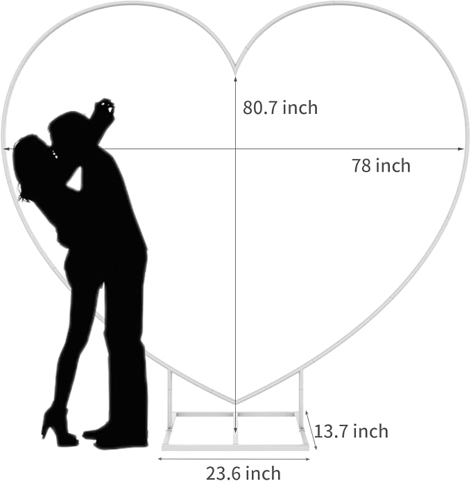 Metal Balloon Arch Kit, Love Balloon Column Arch Frame, Wedding Heart Arch Stand – Supplies for Wedding, Bridal, Valentine's Day, Engagement and Birthday Party(White)