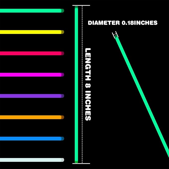 YixangDD 1000 PCS Ultra Bright Glow Sticks, 8 Inch Glow Sticks Bulk Party Pack, Light Up Sticks for Glow Bracelets, Necklaces, Concerts, Christmas, Party Supplies with 1000 Connectors