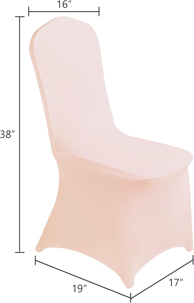 SuperO Waterproof Spandex Chair Cover 25PCS, Stretch Dining Chair Covers, Polyester Outdoor Chair Covers, Protector Stretch Chair Cover for Party Universal, Banquet, Wedding Event, Hotel(Blush Pink)