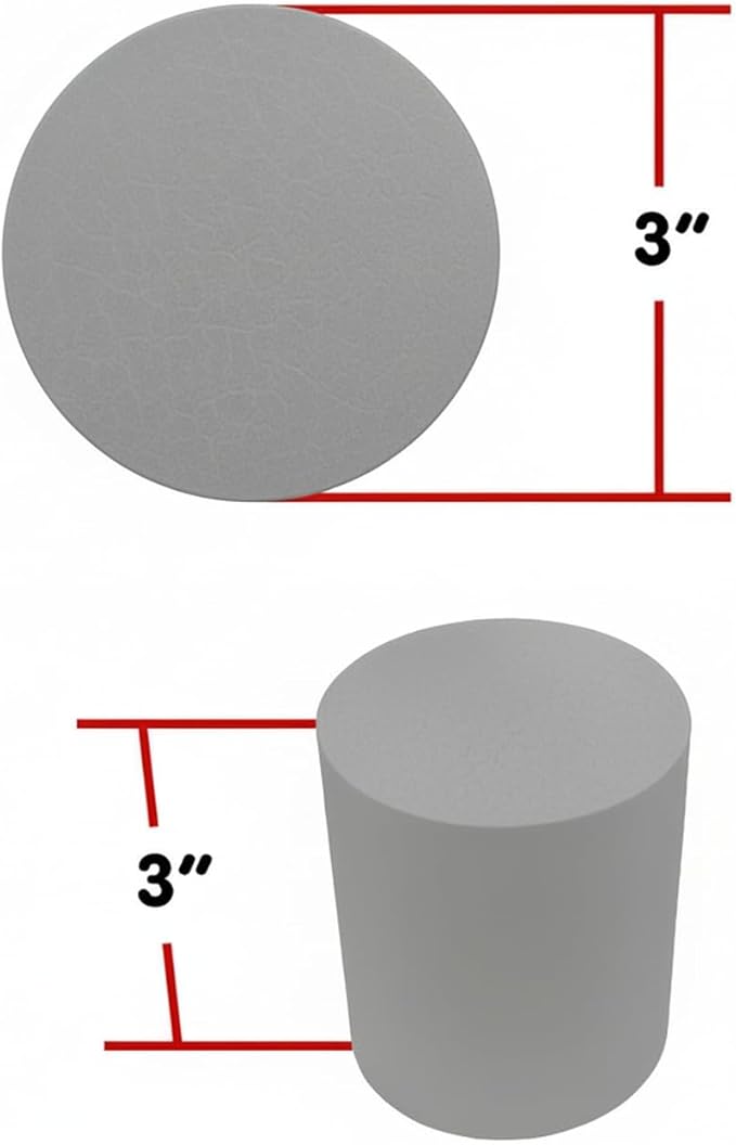 XCEL Florist Foam Floral Foam Blocks - Reusable, Weather Resistant Styrofoam for Artificial Flowers (Gray 3" Round x 3" Thick - 10 Pack)