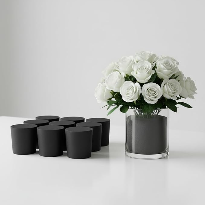 XCEL Florist Foam Floral Foam Blocks - Reusable, Weather Resistant Styrofoam for Artificial Flowers (Black 3" Round x 3" Thick - 10 Pack)