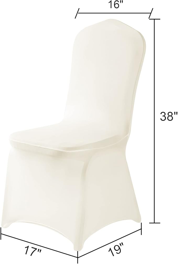 Spandex Chair Cover,25PCS,Chair Covers,Living Room Chair Covers,Removable Chair Cover Washable Protector Stretch Chair Cover for Party, Banquet,Wedding Event,Hotel(Ivory)