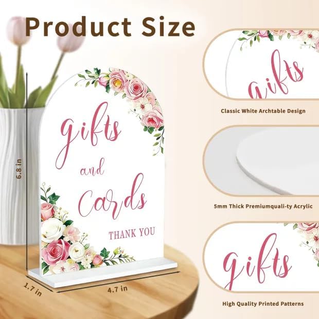 Acrylic Wedding Signs Decor - Arch Wedding Sign with Base, Wedding Decorations for Reception Romantic Wedding Anniversary and Event Decoration Scenarios 4.7 * 6.8 Inch(size:S1)