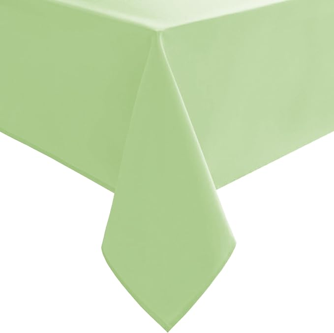Hiasan Light Sage Rectangle Tablecloth - Waterproof Washable Polyester Fabric Table Cloth for Buffect Dining Birthday Party, 54 x 80 Inch