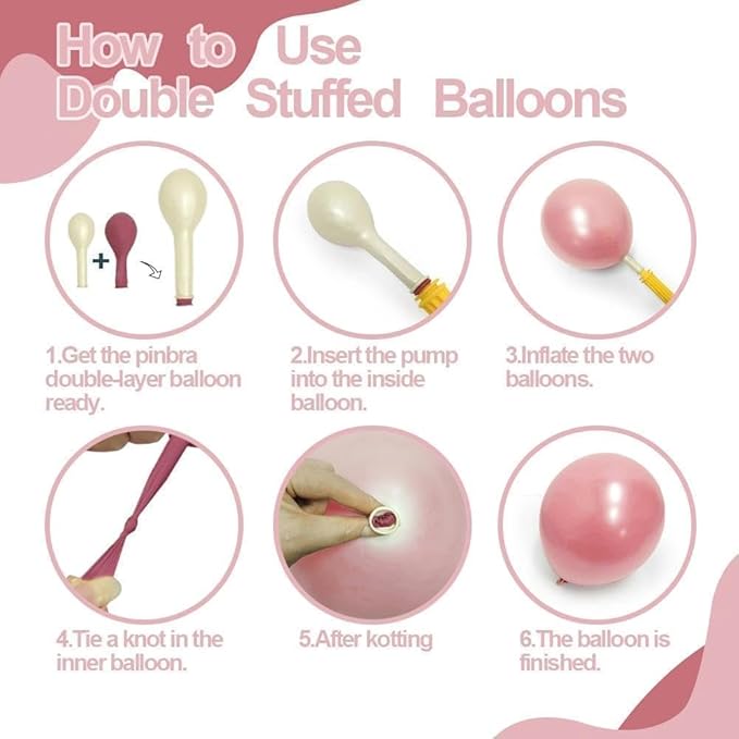 Pink White Balloon Garland Double Stuffed, Pastel Pearl Pink Champagne Gold White Sand Balloon Arch Kit for Mother's Day Birthday Baby Shower Bridal Shower Wedding First Communion Party Decorations
