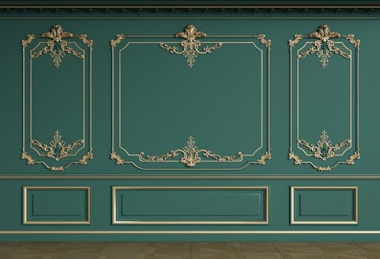 Baocicco 10x8ft Green Royal Wall Backdrop for Photography Retro European Style Ancient Palace Wall Photography Background Wedding Ceremony Graduation Baby Shower Kid Adults Portrait Studio Prop