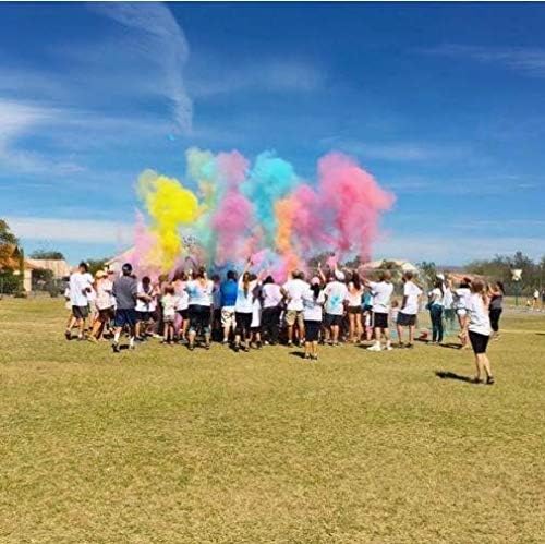 Adventure Awaits! - BABY GENDER REVEAL & FOR OTHER FESTIVALS - Color Dispenser 6-Pack Hand Held Air Filled Party Popper - Also For Color Run Festival Product - Choice of 4 color combo's (Multi Colors)