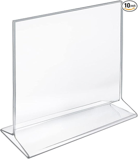 Azar Displays 142717 8.5-Inch Width by 8.5-Inch Height Top-Load Acrylic Sign Holder, 10-Pack
