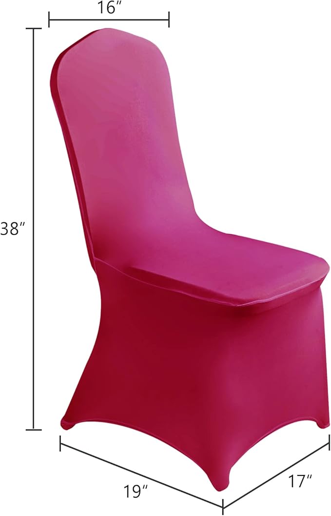 SuperO Waterproof Spandex Chair Cover 25PCS, Stretch Dining Chair Covers, Polyester Outdoor Chair Covers, Protector Stretch Chair Cover for Party Universal, Banquet, Wedding Event, Hotel(Fuchsia)