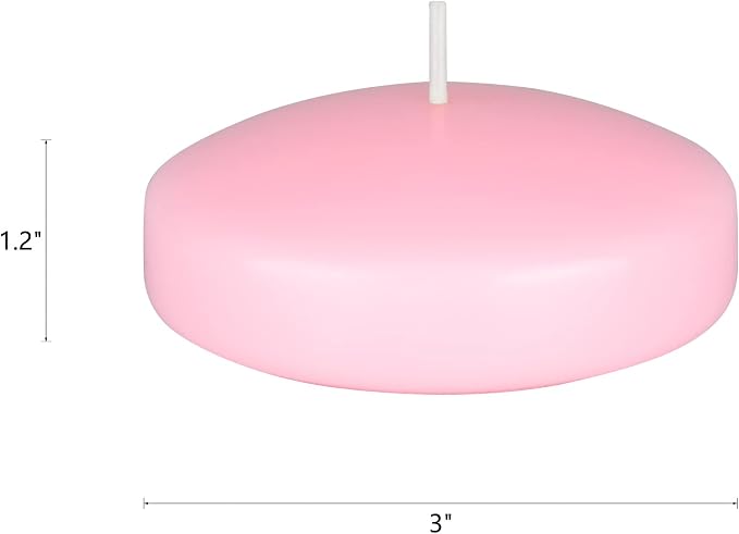 Mega Candles 12 pcs Unscented Pink Floating Candles, Hand Poured Wax Candle 3 Inch Diameter, Home Décor, Wedding Receptions, Centerpieces, Occasions, Events, Festivities, Meditations, Spas