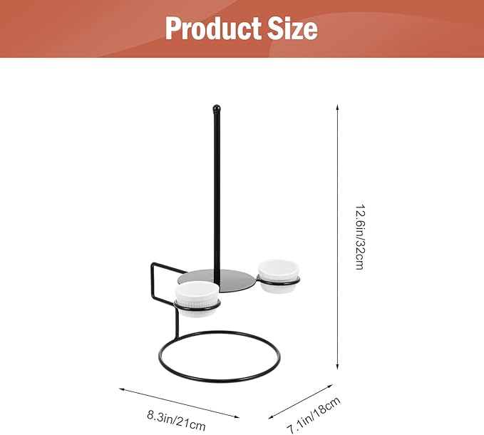 Luxshiny Stainless Steel Donut Stand with Sauce Bowl Metal Display Rack for Party Dessert Table Onion Ring Holder Kids Holiday Festival Snack Organizer 13.77X8.26X7.08 Inches