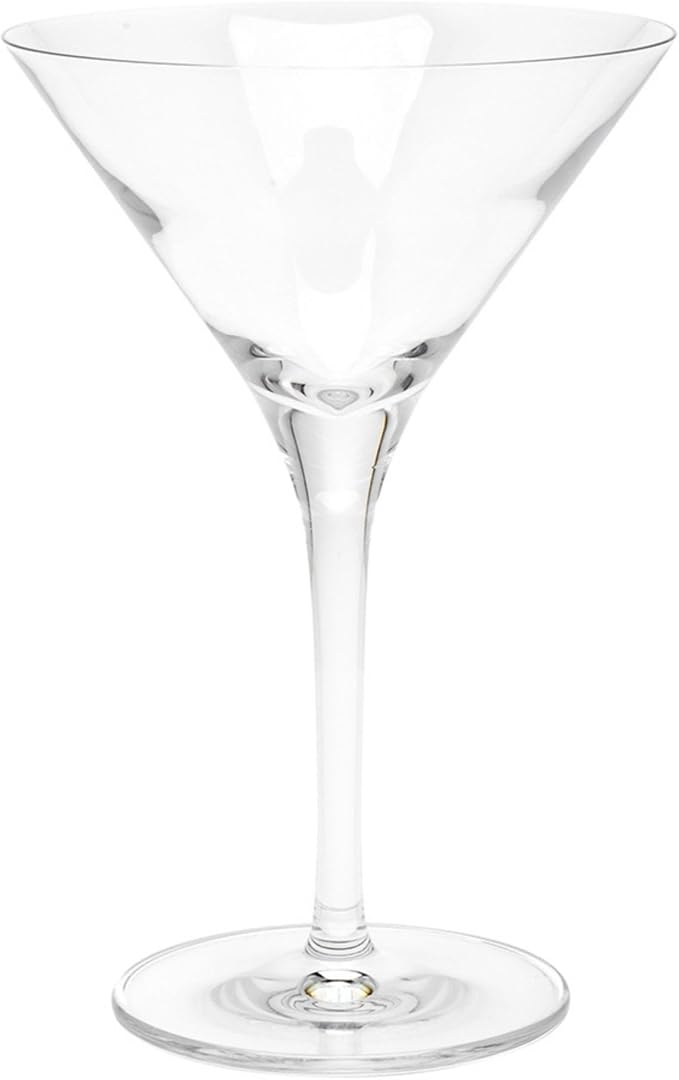 Restaurantware Voglia Nude 7.75 Ounce Martini Glasses Set Of 6 Crystal Martini Glasses - Laser-Cut Rim Dishwasher-Safe Glassware Fine-Blown Crystal Cocktail Glasses Serve Manhattans or Cosmos