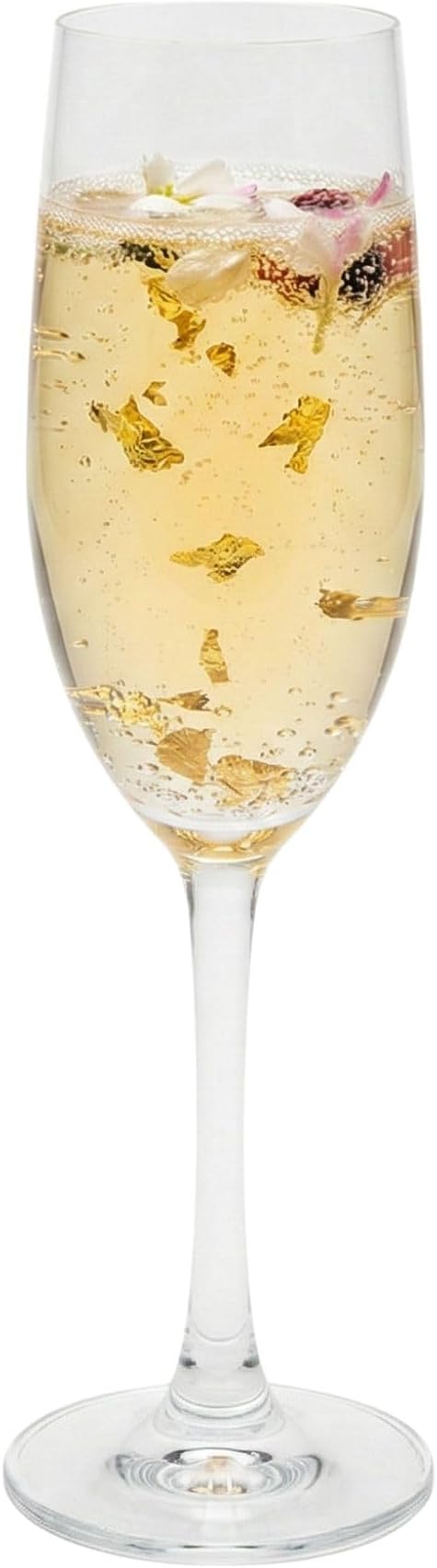 Restaurantware Voglia Nude 8.5 Ounce Champagne Glasses Set Of 6 Crystal Flute Glasses - Laser-Cut Rim Dishwasher-Safe Stemware Fine-Blown Crystal Champagne Flutes For Special Occasions or Everyday