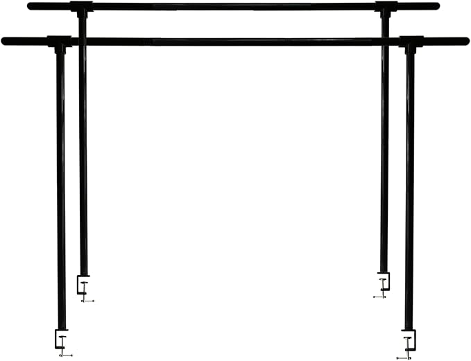Beyeutao Over The Table Rod Stand with Clamps Adjustable Table Rod 2 Pack Black Rod Stand H16-45 L16-87 Balloon Frame Hanging for Party Anniversary Wedding Birthday Garden Arbors Christmas