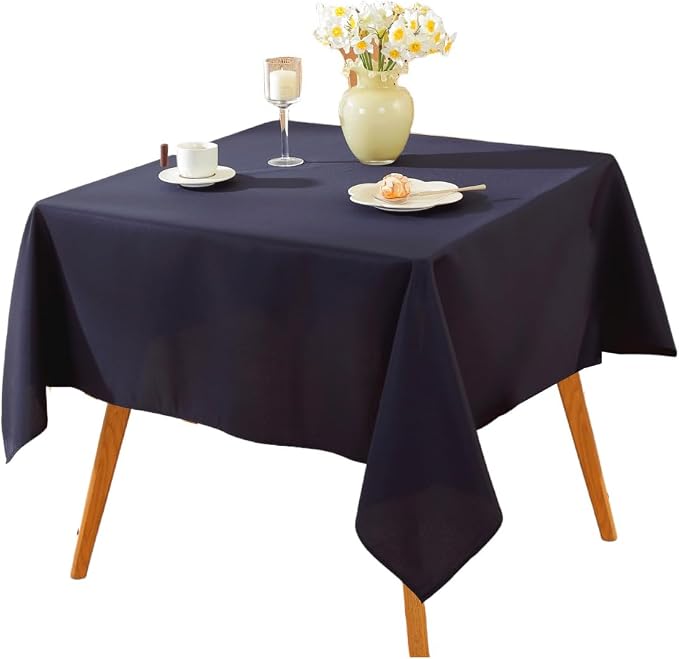 5 Pack Square Tablecloth 70 x 70 Inch Navy Blue Tablecloth, Polyester Fabric Washable Table Cloth for Home, Party, Wedding or Restaurant Use.