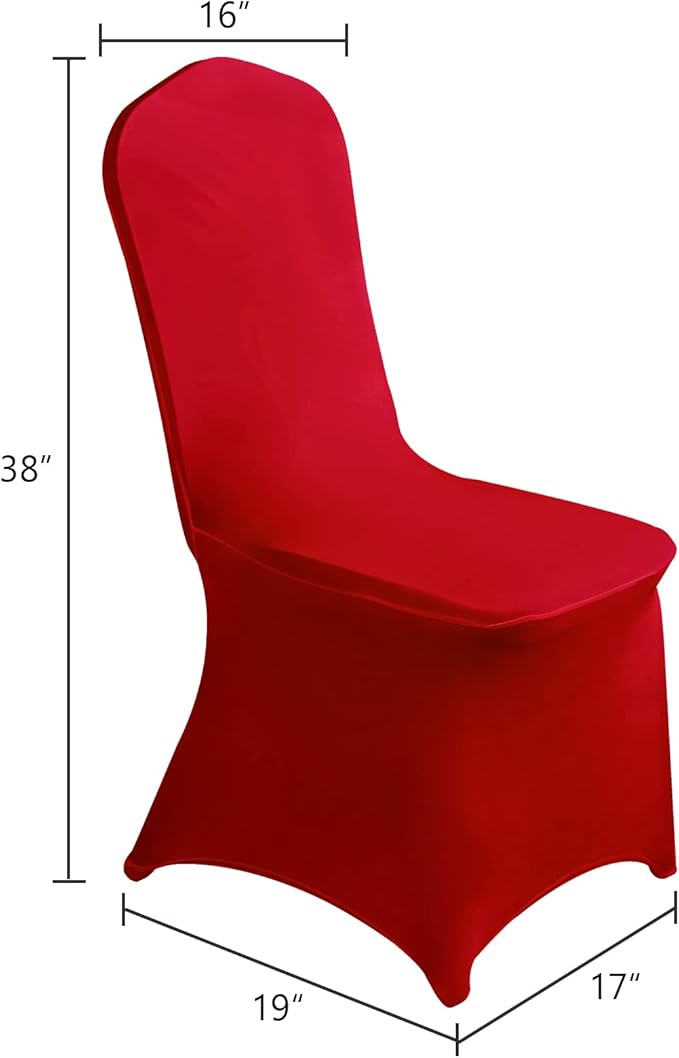 Waterproof Spandex Chair Cover 12PCS, Stretch Dining Chair Covers, Polyester Outdoor Chair Covers, Protector Stretch Chair Cover for Party Universal, Banquet, Wedding Event, Hotel(Red)