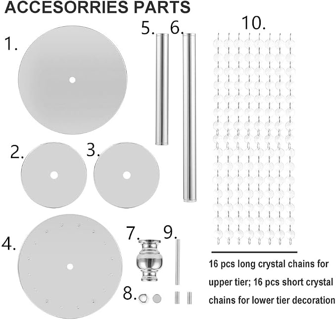 10 Pcs 23.75 inches Tall Crystal Metal Vase Flower Stand Holders Wedding Centerpiece Chandelier for Reception Tables Wedding Supplies
