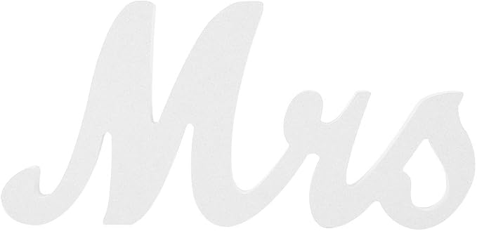 Mr and Mrs Signs Wedding Sweetheart Table Decorations, Wooden Freestanding Letters for Photo Props, Rustic Anniversary Wedding Shower Gift (White)