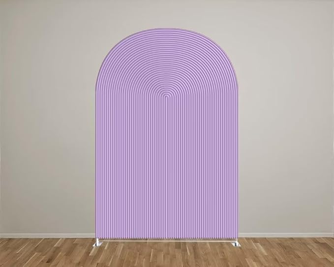 KONPON Purple Ripples Arched Frame Fabric Cover for Birthday Partied Double-Sided Stretchy Chiara Backdrops Arched Wall Stands Covers Arch Backdrop Cover 3x6.5ft