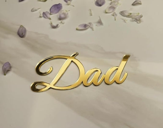 15pcs of Dad/Daddy Gold Cake Toppers,Father's Day Cake Toppers,Mirror Acrylic Cupcake Topper for Happy Birthday Father's day Cake Party Decoration (4'')