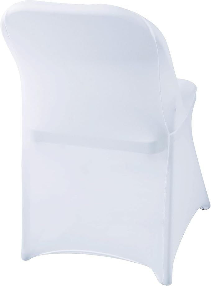 30 Pcs White Folding Chair Cover Washable Removable Universal Fitted Chair Cover Protector for Wedding,Party, Banquet, Holidays, Celebration, Decoration Chair Covers