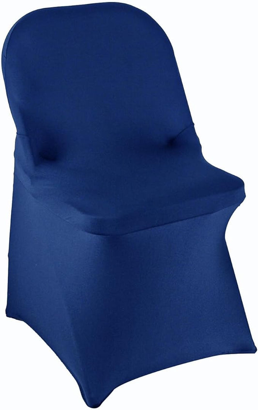 WELMATCH Royal Blue Spandex Folding Chair Covers - 50 PCS Weddding Events Party Decoration Stretch Elastic Chair Covers Good (Royal Blue, 50)