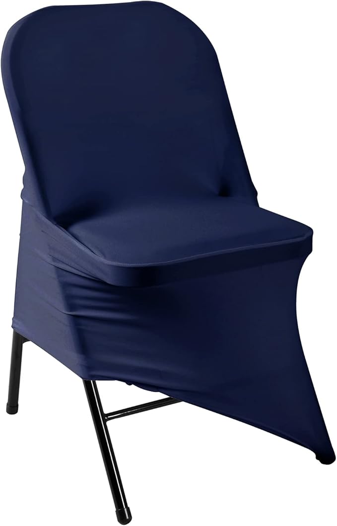 Spandex Chair Cover,25PCS,Living Room Folding Chair Covers,Removable Chair Covers Washable Protector Stretch Chair Cover for Party, Banquet,Wedding Event,Hotel(Navy)