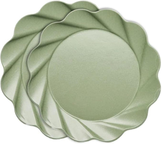 Sophistiplate Eco-Friendly Compostable Dinner Plates - Made of Bamboo Wood Fiber, and Sugarcane- Biodegradable and Disposable Party Plates- Sturdy & Heavy Duty - Pack of 16