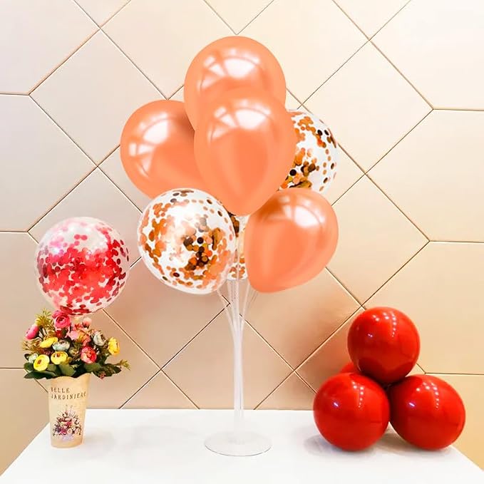 ZJDHPTY 4Set Rose Gold Balloon Stand Table Centerpieces Party Decor | Birthday Graduation Baby Shower Bridal Shower Bachelorette Anniversary Wedding Retirement Decoration New Years Party Supplies