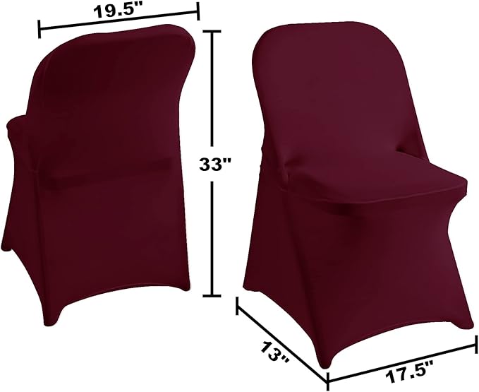magalo 20 Pack Burgundy Spandex Folding Waterproof Chair Cover, Stretch Chair Cover Protector for Wedding, Party, Dining Banquet and Other Special Events