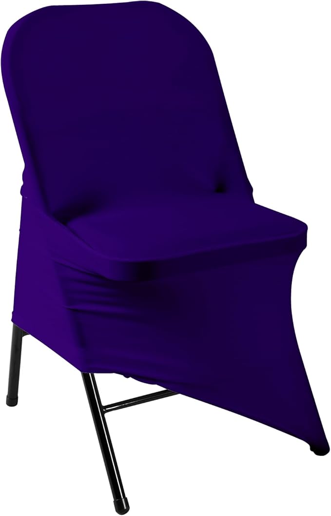 Spandex Chair Cover,25PCS,Living Room Folding Chair Covers,Removable Chair Covers Washable Protector Stretch Chair Cover for Party, Banquet,Wedding Event,Hotel(Purple)