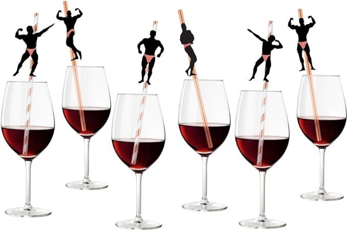 Bachelorette Naughty Stripper Pole Male Dancer Straw 36pcs Bachelorette Party Naughty Nye Paper Straws for Hens Girls Night Adults, Funny Dancing MEN Thick Straws Ladies Bridal Shower Decoration