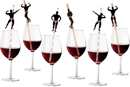 Bachelorette Naughty Stripper Pole Male Dancer Straw 36pcs Bachelorette Party Naughty Nye Paper Straws for Hens Girls Night Adults, Funny Dancing MEN Thick Straws Ladies Bridal Shower Decoration