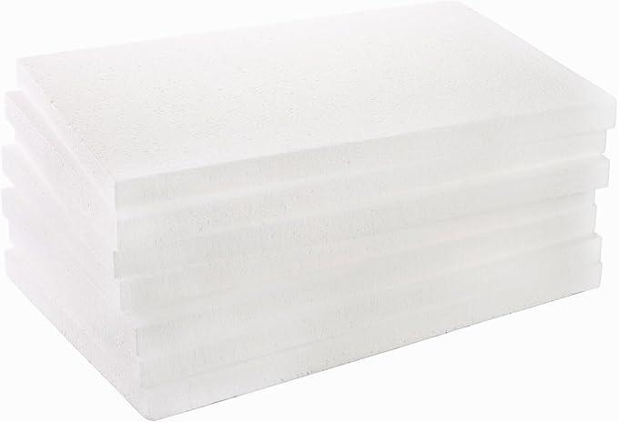 YOUEON 7 Pack Craft Foam Blocks, 17x11x1 Inch White Foam Rectangle Blocks, Polystyrene Sheets, EPS Boards for Arts and Crafts, Sculpting, Modeling, School, Home
