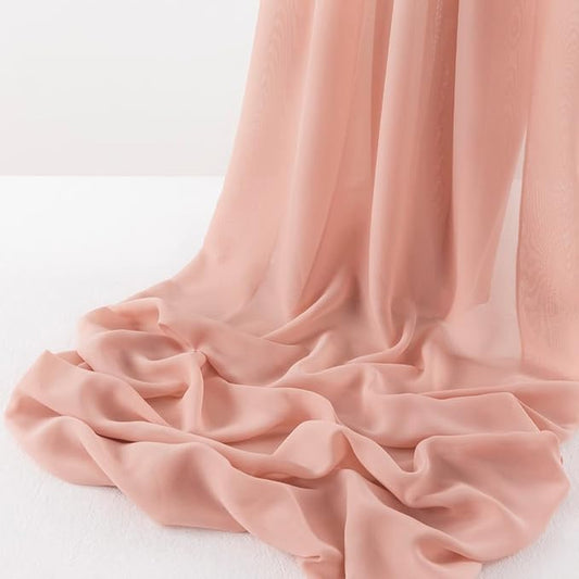 MLMW Chiffon Fabric Sheer Fabric by the Yard 5 Yards 60" Wide Rose Gold Wedding Arch Draping Fabric Sheer Material for Party Backdrop Curtain Arch Ceiling Decor