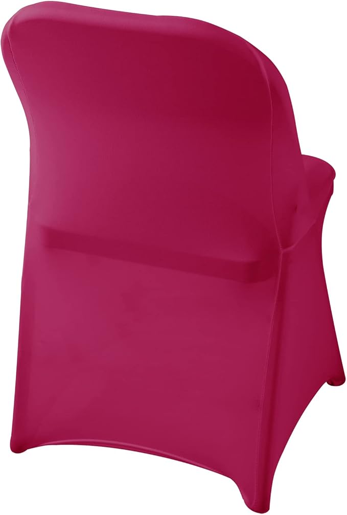 Spandex Chair Cover,25PCS,Living Room Folding Chair Covers,Removable Chair Covers Washable Protector Stretch Chair Cover for Party, Banquet,Wedding Event,Hotel(Fuchsia)