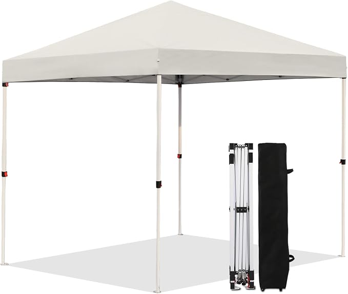 Northroad 8X8 FT Pop Up Canopy, Outdoor Instant Canopy Tent w/Carrying Bag, Portable Gazebo Shelter for Wedding Party,Commercial Event,Patio,Garden,Beach -White