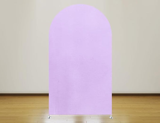 FiVan Under The Sea Mermaid Theme Arch Cover Backdrop Spandex Background for Girl Birthday Party Decoration (6.6x3.3ft,Light Purple)