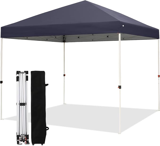 Northroad 10x10ft Pop Up Canopy, Popup Outdoor Canopy Tent with Wheeled Carrying Bag,Portable Gazebo Shelter for Patio,Deck,Garden,Beach（Dark Grey）