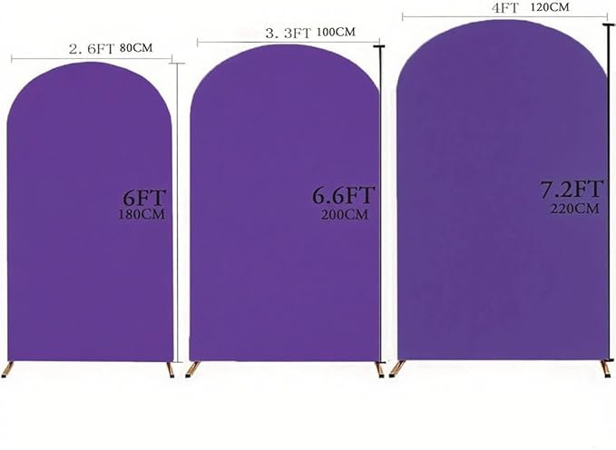 6FT Purple Arch Backdrop Cover, Wedding Arch Cover, Purple Covers Stretchy Backdrop for Party Celebration Decoration