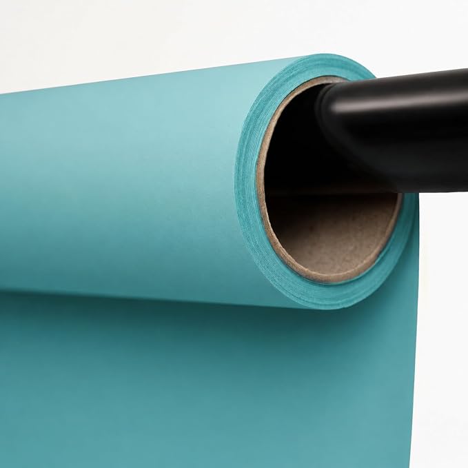 Kate Seamless Paper Backdrop for Photography Solid Blue Backdrop Paper (53''x16.4' Lite Blue)