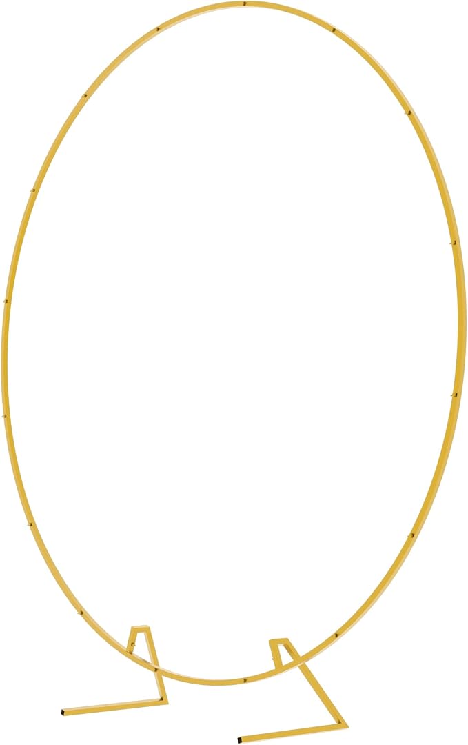 Wokceer Round Backdrop Stand 6.6FT Circle Balloon Arch Frame Circle Backdrop Stand Gold Round Arch for Wedding Birthday Party Bridal Shower Anniversary Event Ceremony Decoration