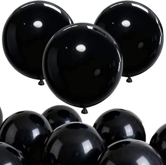 50 Pack Black Balloons 24 Inch Black Latex Party Balloon for Wedding, Birthday, Baby Shower and More