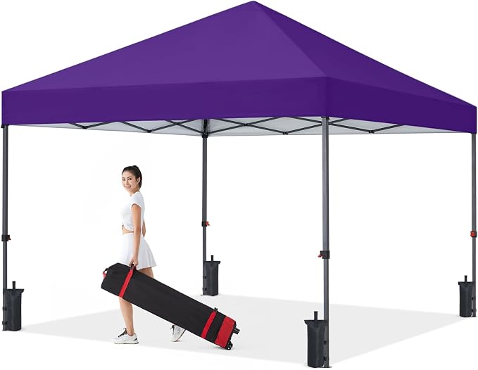 COOSHADE Durable Easy Pop Up Canopy Tent 10x10Ft, Purple